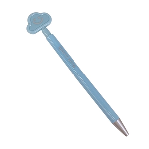 Blue cloud retractable gel pen with a cute smiley cloud charm for students