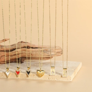 Copper Pendant Necklace Cubic Zirconia Faux Artificial Pearl Vintage French Heart Shape Clavicle Chain Women Elegant Jewelry Accessory