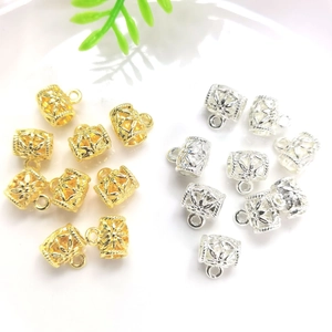 18K gold plated hollow spacer beads in gold and silver for DIY jewelry making