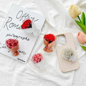 Ins style rose flower bouquet collapsible phone grip stand in various colors