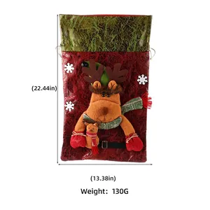 Grande sacchetto regalo di Natale con renna, altezza 57cm, sacca festiva da 130 grammi