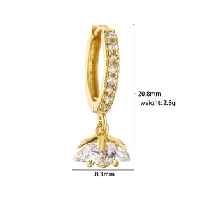 Orecchini a goccia dorati con pendenti in zircone cubico a stella da 20,8 mm