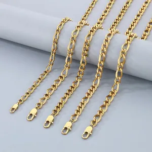 Textured Curb Chain Necklace Stainless Steel Titanium Steel Hip Hop Minimalist Style Jewelry For Men Women