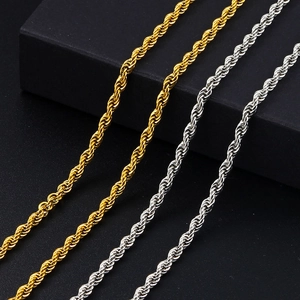 Classic 18K gold and silver stainless steel rope chain necklaces for men and women