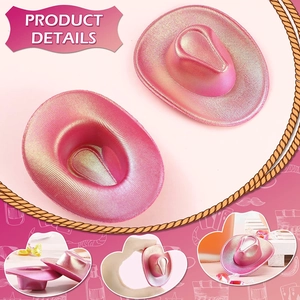Dettagli di mini cappelli da cowboy rosa cangianti per decorazioni e tappi di bottiglia
