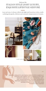 Close-up of luxury silk floral print fabric and vintage pendant earrings in retro setting