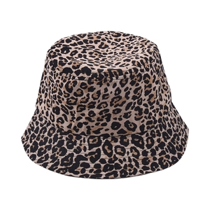 Chapeau bob classique imprimé léopard pour femme en coton de qualité pour le soleil