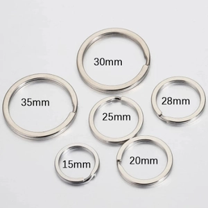 Flat double layer split key rings smooth metal keychain accessories assorted sizes pack