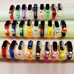 Colorful waterproof LED digital watches for kids with various cartoon character straps