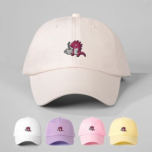Baseball Cap Cotton Twill Cute Dinosaur Embroidery Adjustable Sun Hat Casual Outdoor Breathable Sport Cap For Women Men