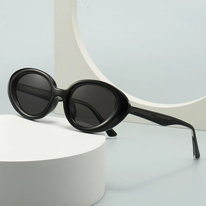 Vintage Oval Cat Eye Sunglasses UV400 Protection Plastic Frame Retro Trendy Outdoor Eyewear For Women Men
