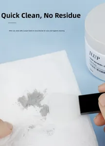 Silicone face mask brush showing easy application of mud mask without residue