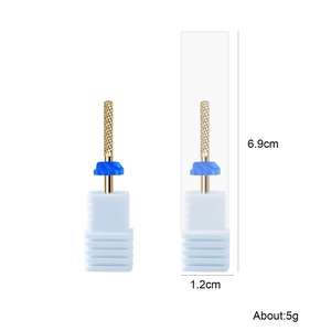 Punta per fresa per unghie in lega dorata per cuticole misura 6,9 cm x 1,2 cm