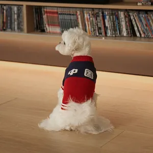Honden Trui Gebreid Warm Winter Huisdier Kleding Kleurblok Vest Met Rits Voor Kleine Middelgrote Honden Katten