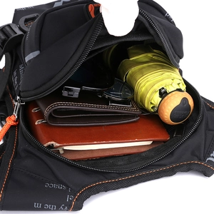 Detail view of the multi-functional tactical leg bag showing internal storage capacity
