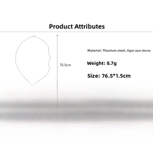 Detailed size specifications for tiger eye stone pendant necklace with titanium steel chain