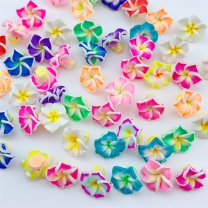 Colorful 15mm polymer clay frangipani flowers for DIY earring and jewelry making