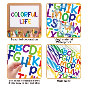2-inch multi-colored vinyl letter stickers with waterproof self-adhesive backing for DIY crafts