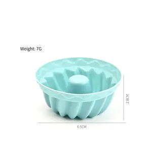 Light blue silicone muffin cup mold for DIY baking with dimensions 6.5cm diameter and 7g weight