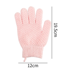 Rosa Peeling-Badehandschuh mit strukturierter Nylonoberfläche, Größe 19,5 cm x 12 cm