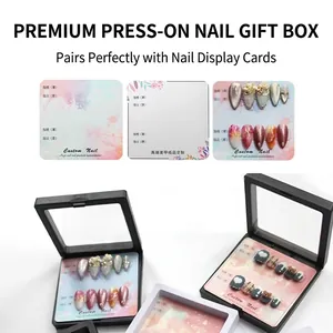 Press On Nail Packaging Box Plastic Floating PE Film Transparent Square Jewelry Display Case Gift Storage Organizer
