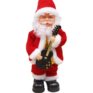Electric musical Santa Claus toy playing guitar ornament for Christmas decoration