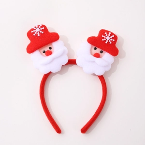 Luminous Santa Claus headband with red plush dolls for Christmas party decorations