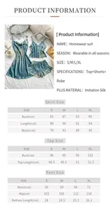 Guide des tailles détaillé pour nuisette en satin et ensemble homewear pour femme