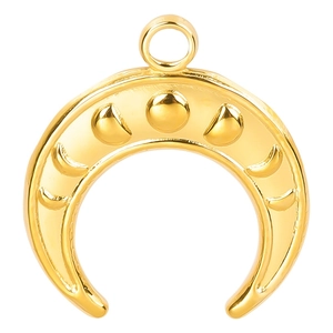 18k gold plated stainless steel crescent moon pendant for DIY necklace making