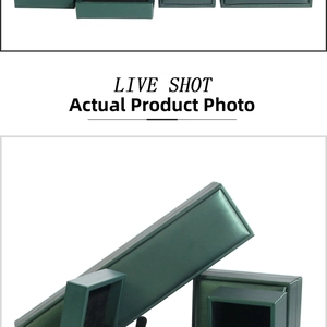 Deep green luxury jewelry packaging boxes for rings and necklaces with black velvet lining