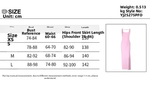 Size chart for backless bow dress showing bust, waist, and hips in centimeters