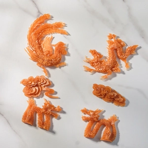 Detaillierte Silikonform für chinesische Drachen-, Phönix- und Wolkenmotive zur Dekoration