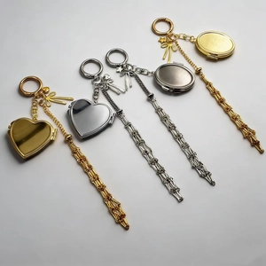 Porte-Clés Métallique Bijou De Sac Coeur Ovale Médaillon Gland En Maille Noeud Pendentif Décoratif Accessoires