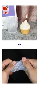 Flexible silicone cupcake mold showing the textured wavy base and spiral frosting detail