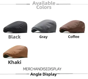 Coppole da uomo in ecopelle disponibili in nero, grigio, caffè e kaki