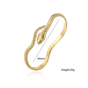 Vintage 18K vergulde gedraaide slang armband met geometrisch ontwerp voor dames sieraad