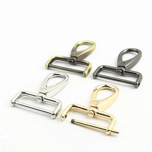 Polished metal swivel lobster clasp with removable screw rod in four diverse plating finishes
