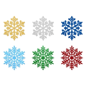 Addobbi Natalizi Appesi a Forma di Fiocco di Neve in Carta Glitterata Decorazione Sospesa per Albero di Natale Festa Casa