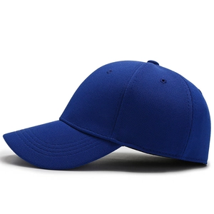 Classic dark blue stretch fit baseball cap in pineapple fabric texture with curved visor