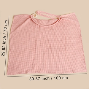 Pink cotton waffle nursing cover for breastfeeding with adjustable strap 100x76cm