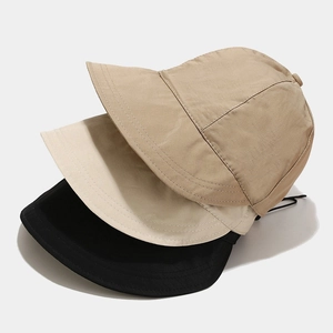Quick-dry breathable sun hat with windproof rope in khaki, cream, and black colors
