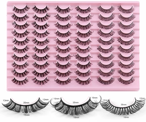 Detailed size guide for 30 pairs of thick Russian volume fiber false eyelashes