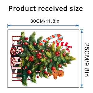 Christmas wall decal dimensions 30x25cm with gingerbread man and festive truck design
