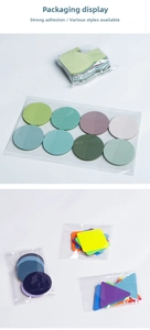 Wasserdichte transparente PET-Haftnotizen in verschiedenen Formen und Farben in Verpackung