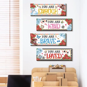 Plaques Murales En Bois Thème Alice Au Pays Des Merveilles Citations Inspirantes Décoration Chambre Fille Illustration Conte De Fées