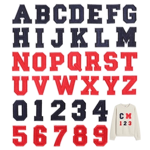 Embroidered Varsity Letter Number Patches Iron On Sew On Chenille Alphabet Patch For DIY Clothing Jackets Bags