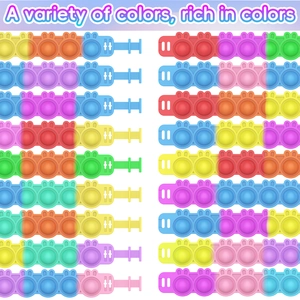 20-piece set of colorful bear-shaped pop fidget bracelets with adjustable watch straps