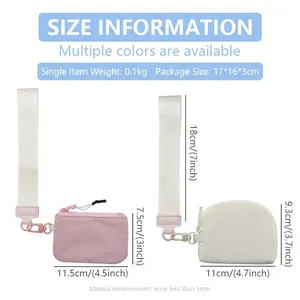 Waterproof nylon wrist bag set with pink and white zipper pouches and metal carabiner