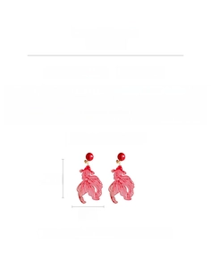 Spécifications détaillées des boucles d'oreilles poisson rouge de 8,9 cm avec dimensions