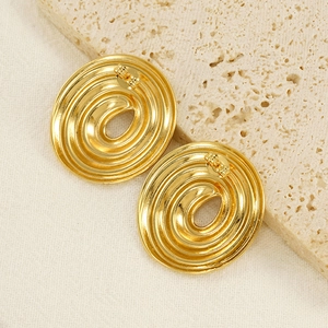 Eleganti orecchini a spirale in acciaio inossidabile placcato oro 18K con design a torsione